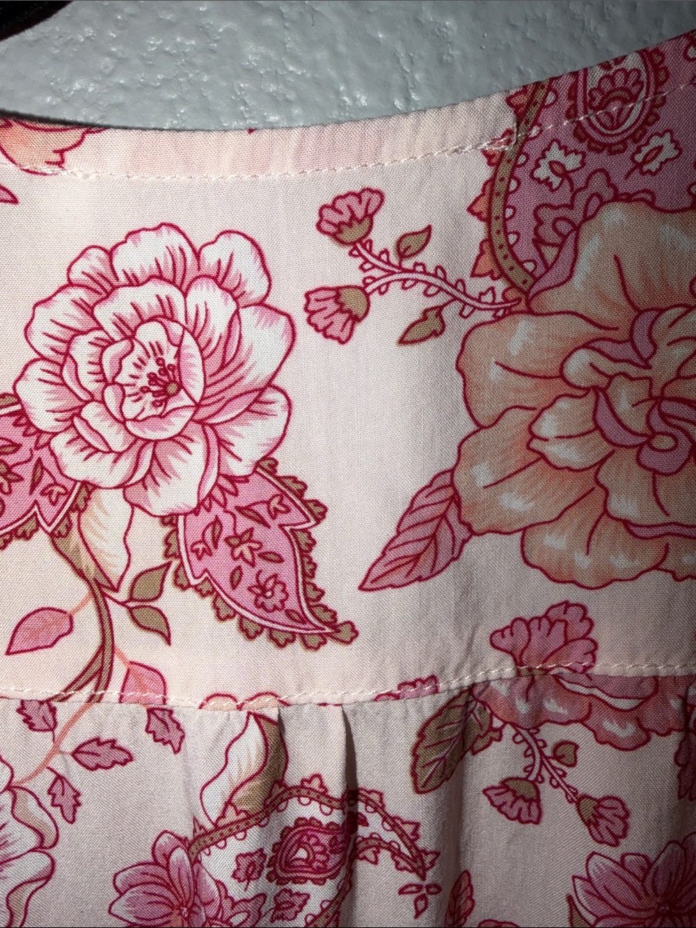 Floral Boho V-Neck Mini Dress in Blush and Rose - Picture 10 of 10